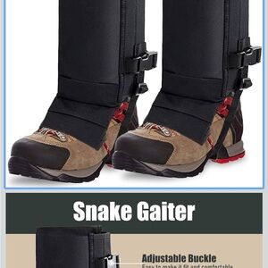 Black Snake Gaiters for Men - Durable Waterproof Leg Guards